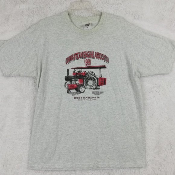 Vintage Ozarks Steam Engine Association Mens T-Shirt 1999 Heather Gray XL - Picture 1 of 12